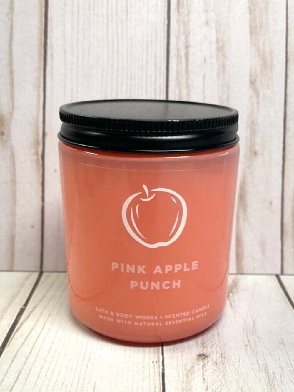 Bath & Body Works Single Wick Jar Candle Pink Apple Punch Scented Fresh NEW